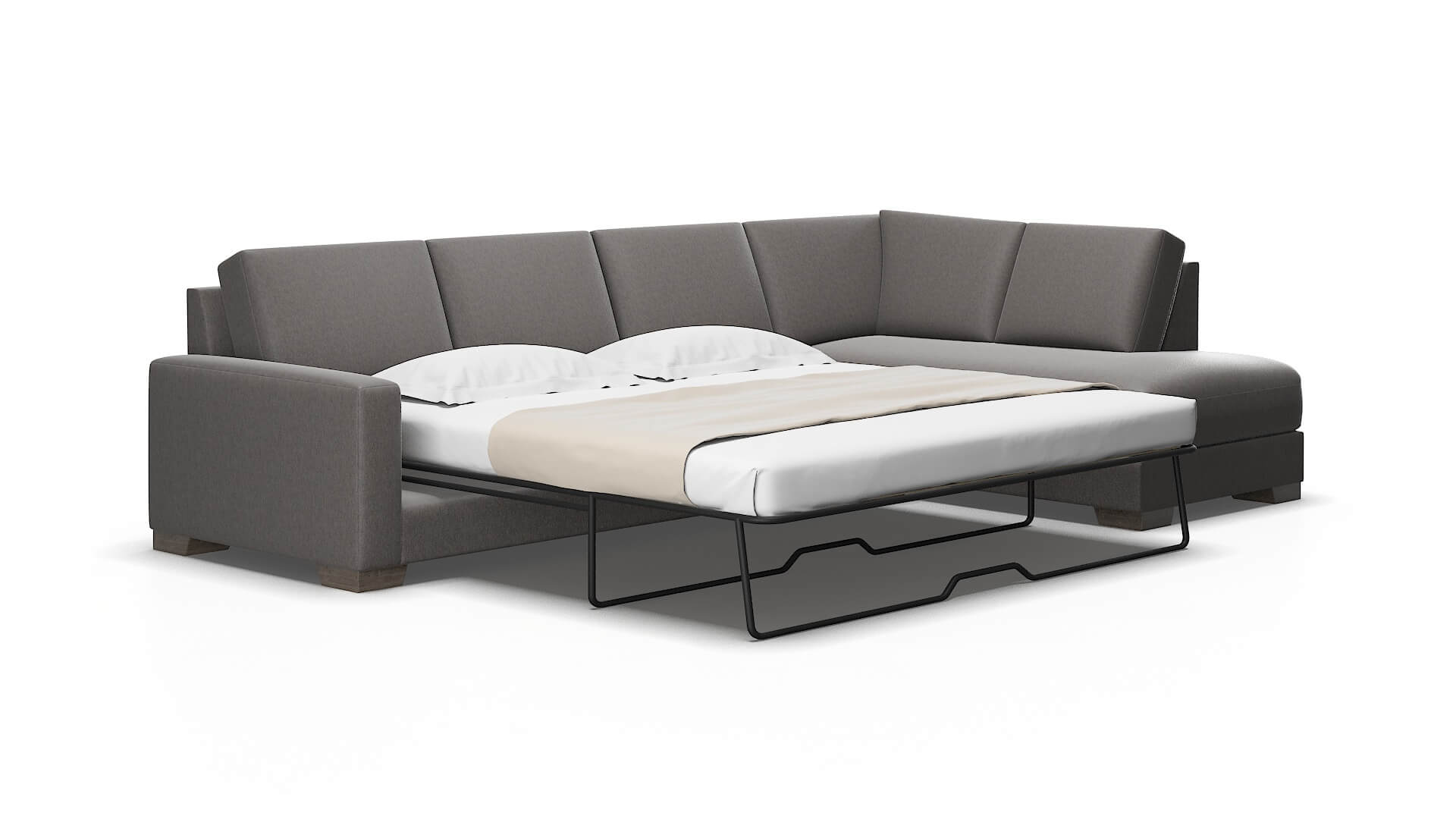 London Cosmo charcoal Panel sleeper Espresso Legs  2