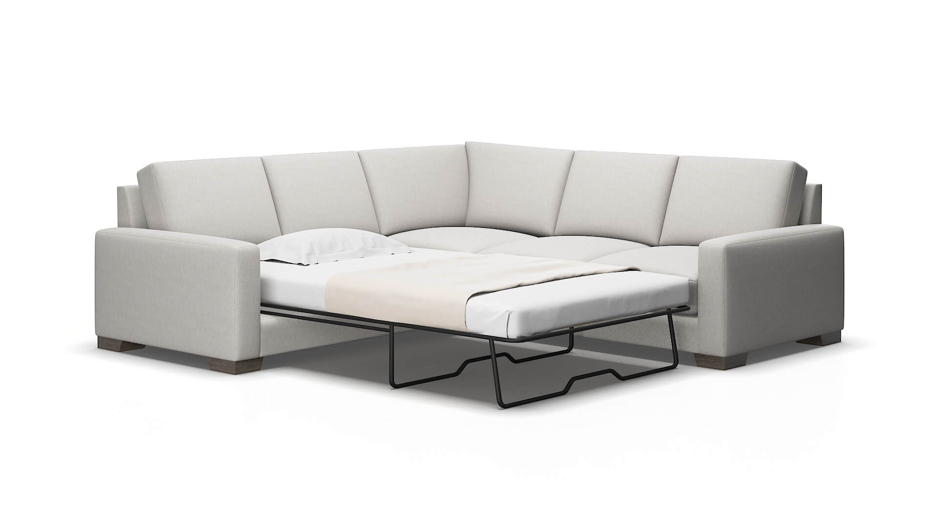 London Cosmo silver Sectional sleeper Espresso Legs  2