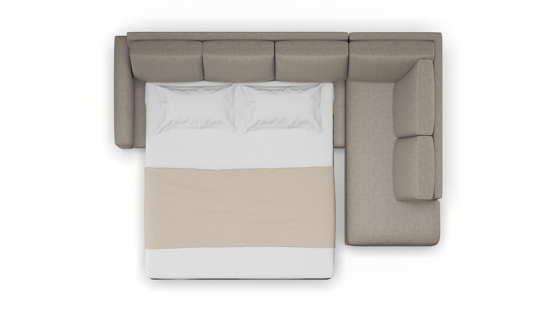 London Cosmo Taupe Panel Sleeper Espresso legs 3