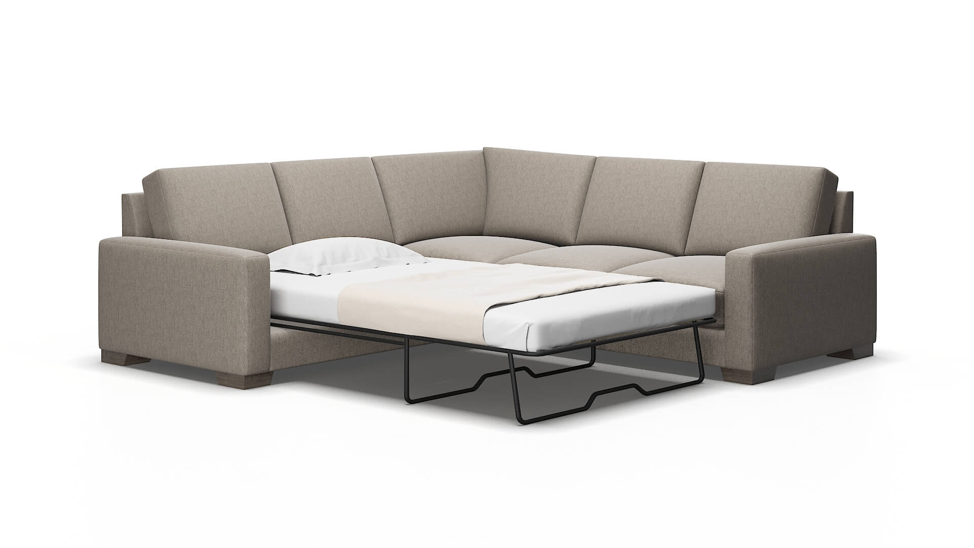 London Cosmo taupe Sectional sleeper Espresso Legs  2