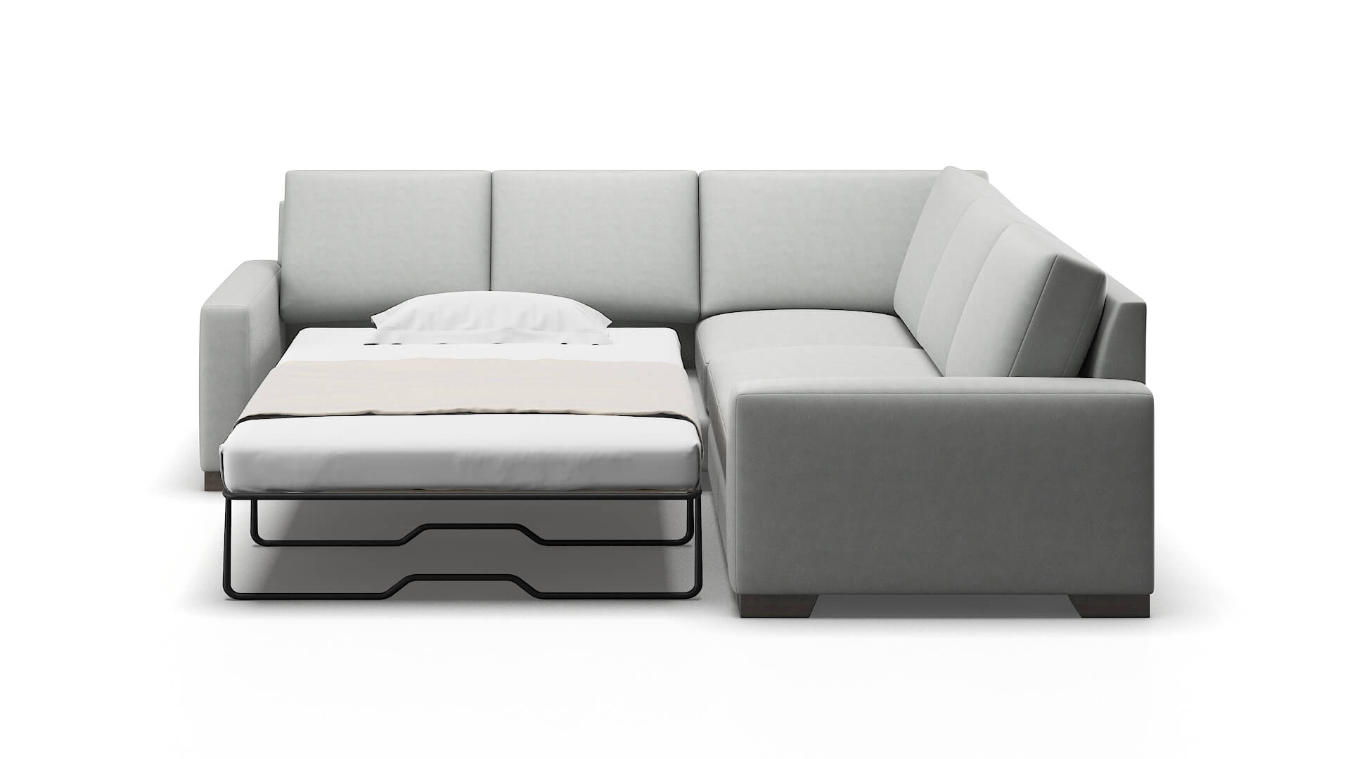 London Dawson Platinum Sectional Sleeper Espresso legs 1