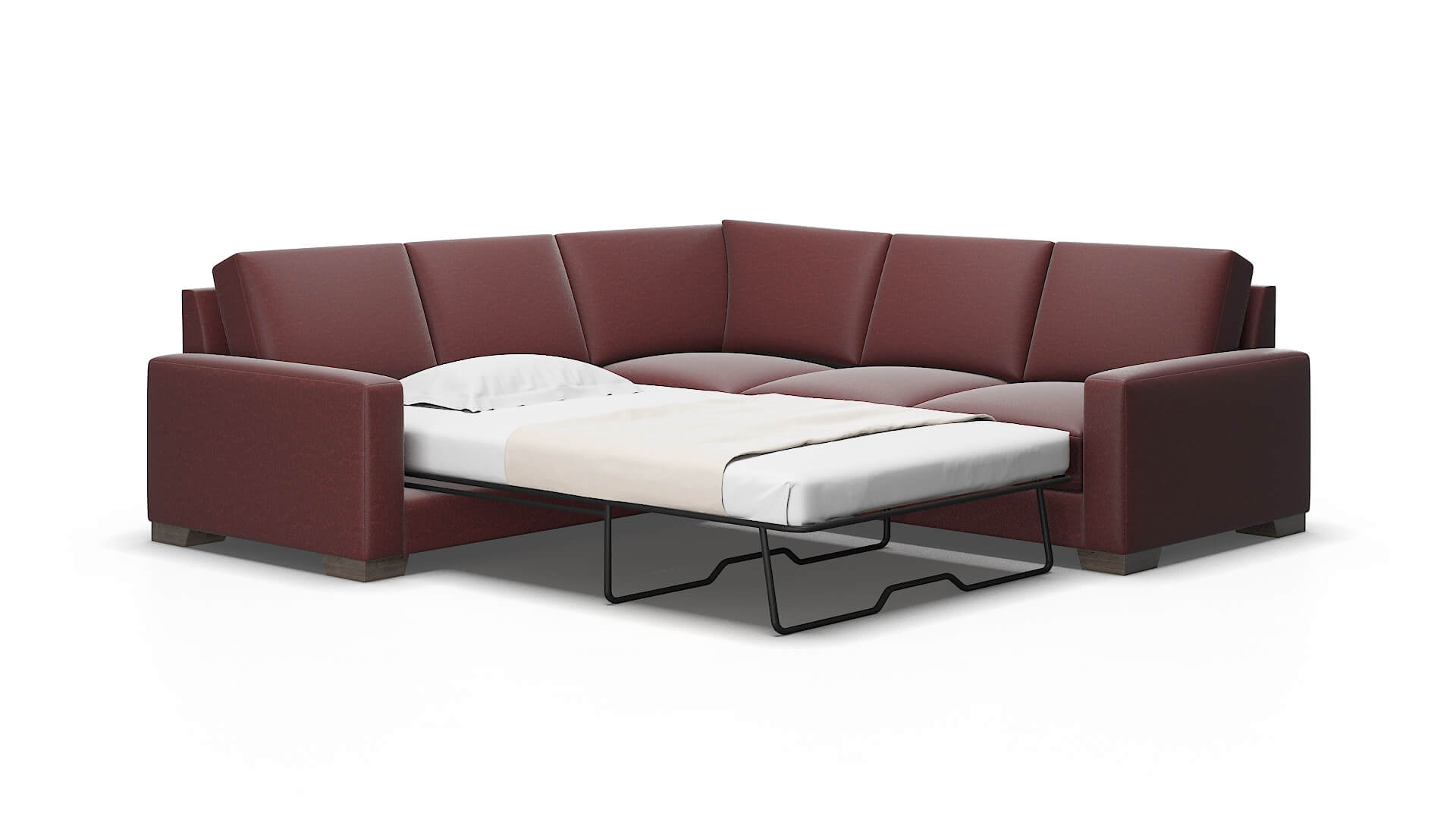 London Derby berry Sectional sleeper Espresso Legs  2