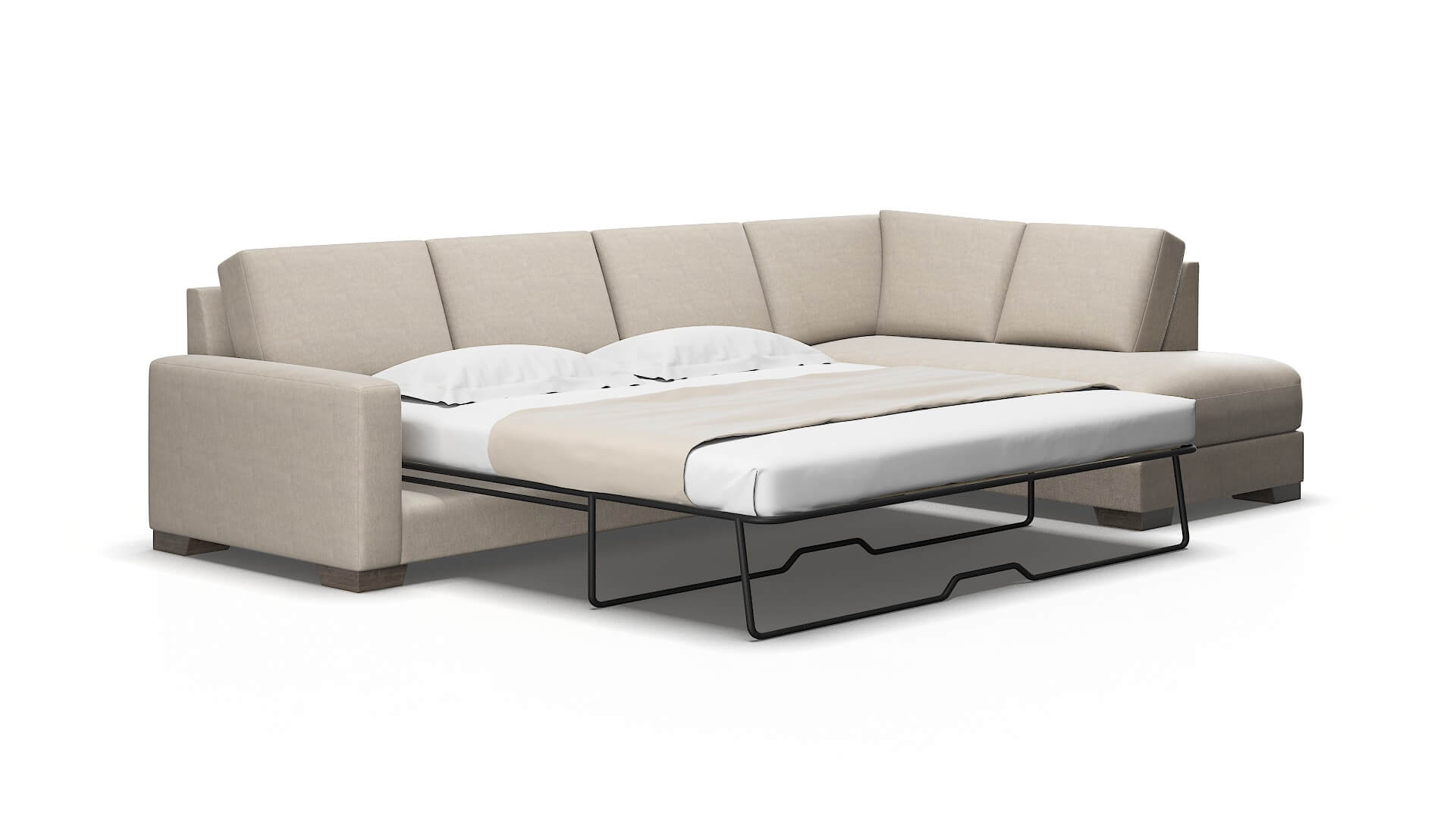 London Derby linen Panel sleeper Espresso Legs  2