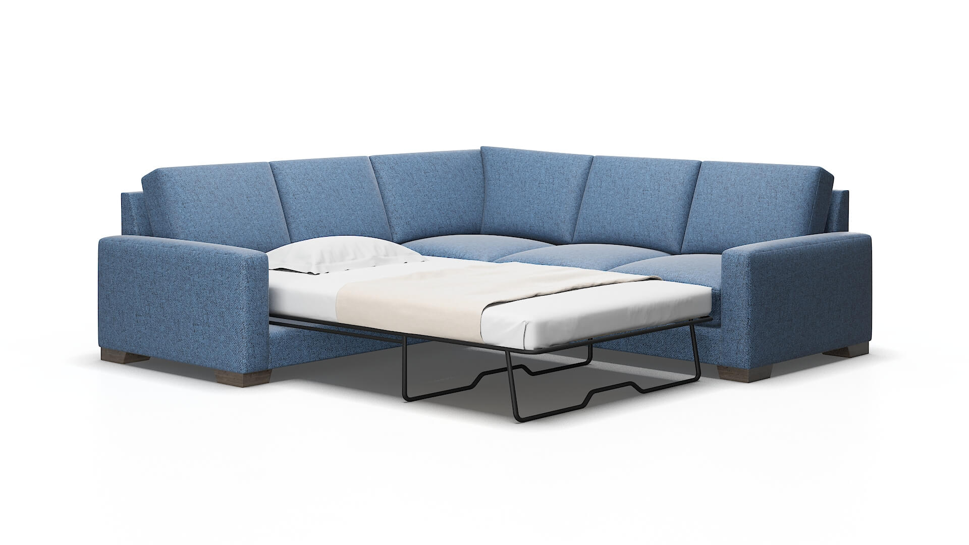 London Derby navy Sectional sleeper Espresso Legs  2