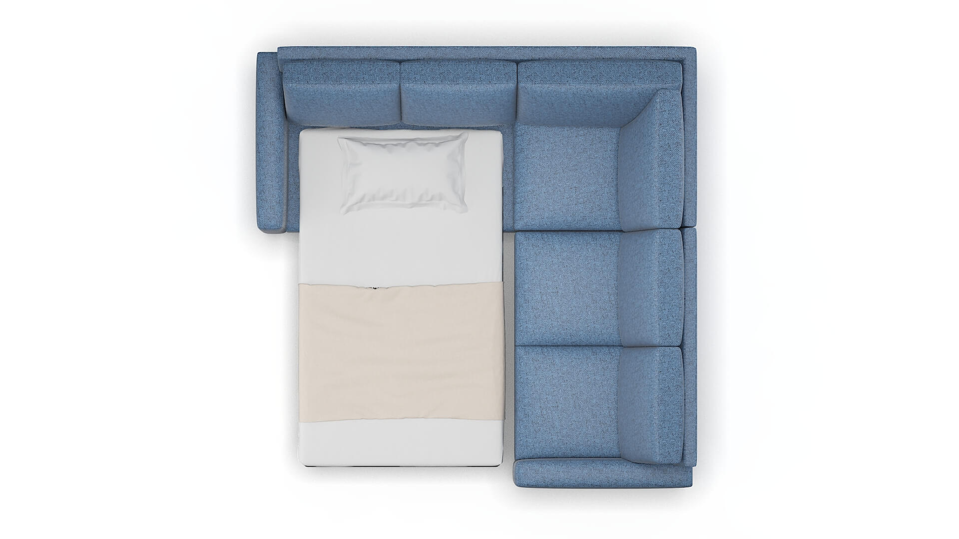 London Derby Navy Sectional Sleeper Espresso legs 3