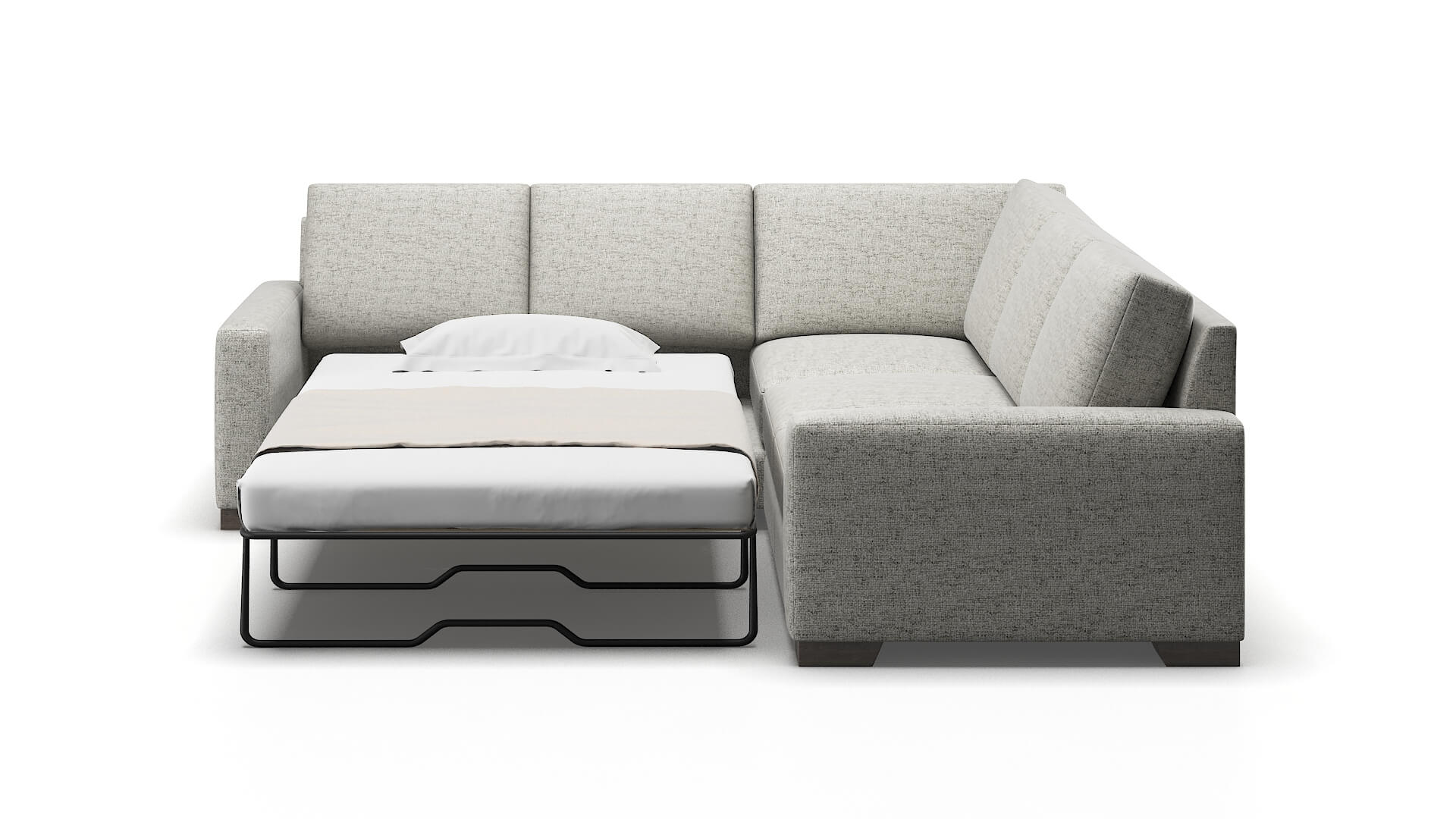 London Derby Silver Sectional Sleeper Espresso legs 1