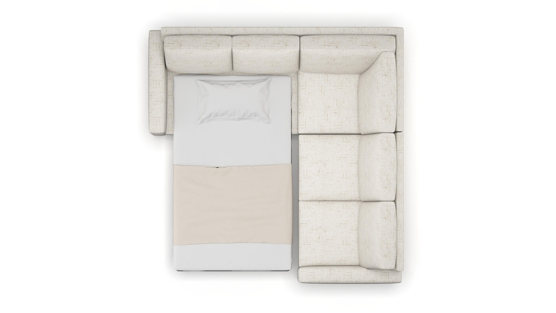 London Derby Taupe Sectional Sleeper Espresso legs 3