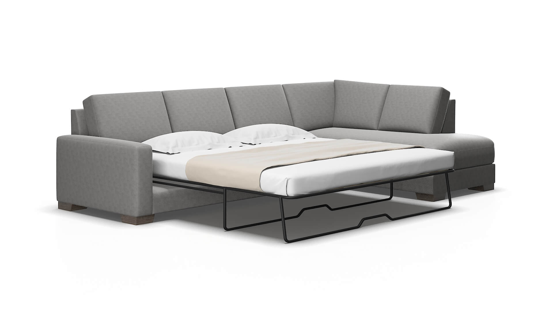 London Dream_d charcoal Panel sleeper Espresso Legs  2