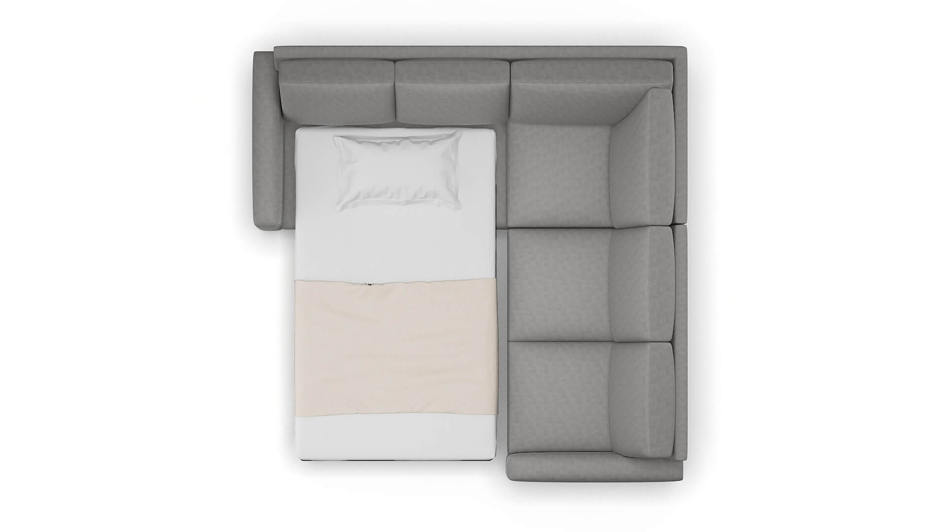 London Dream_d Charcoal Sectional Sleeper Espresso legs 3