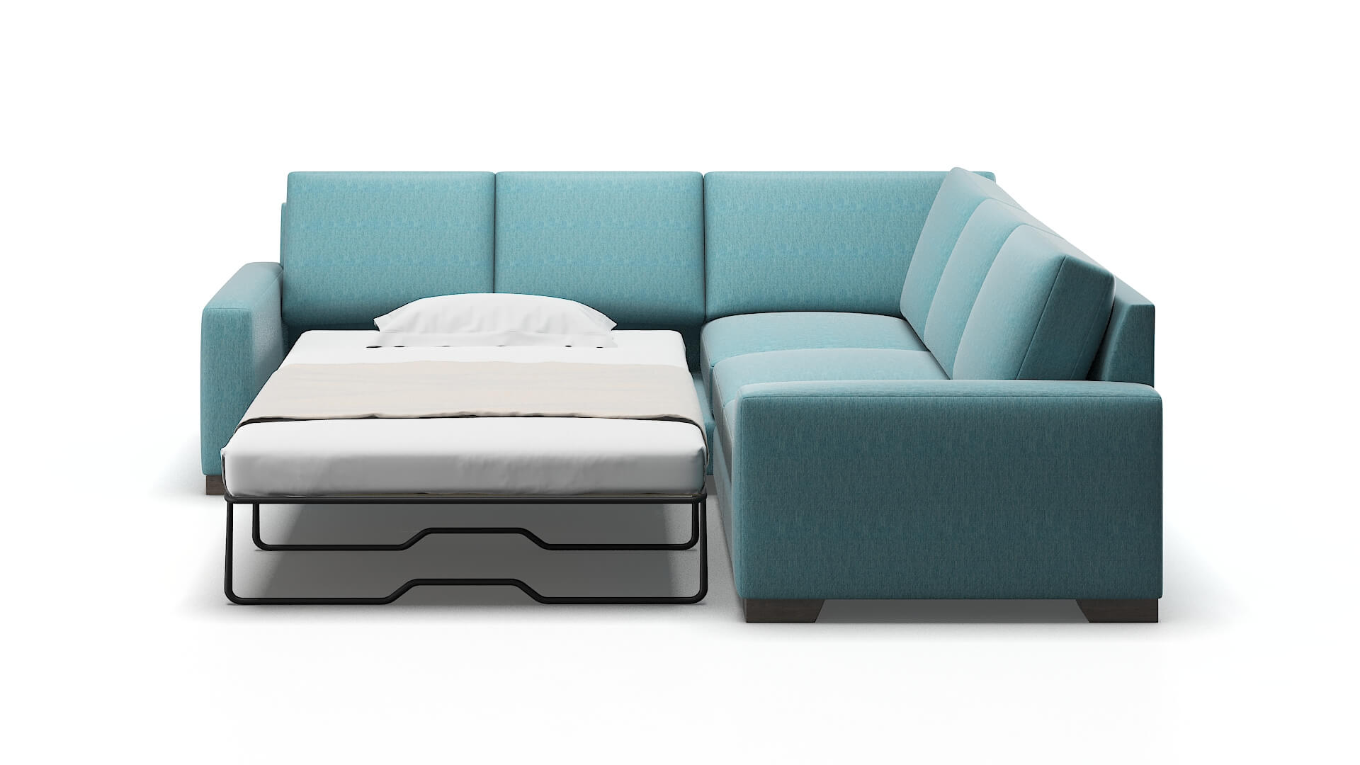 London Dream_d Peacock Sectional Sleeper Espresso legs 1