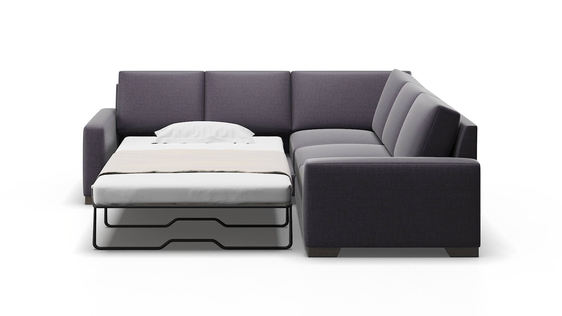 London Durham Ink Sectional Sleeper Espresso legs 1