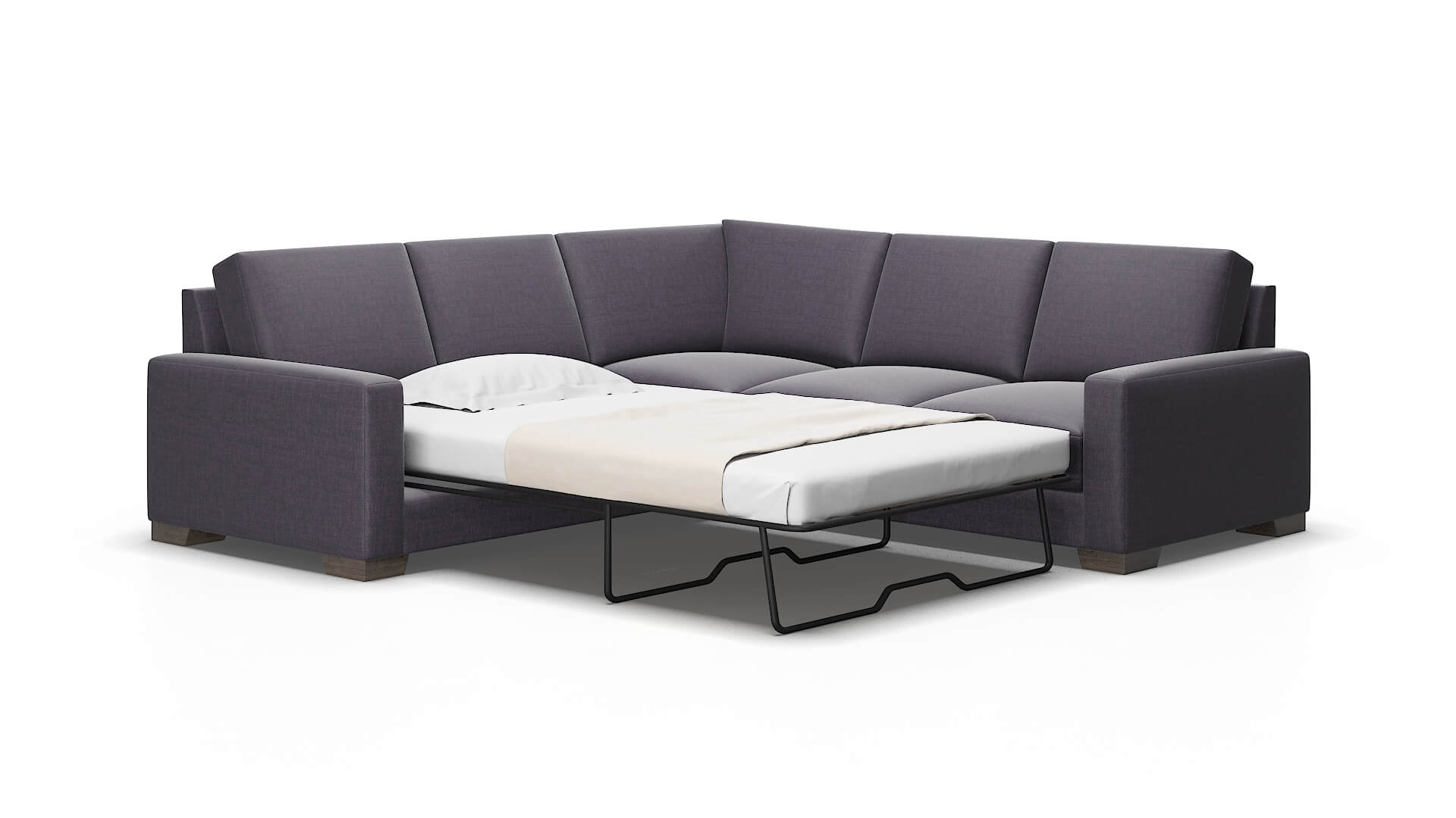 London Durham Ink Sectional Sleeper Espresso legs 2