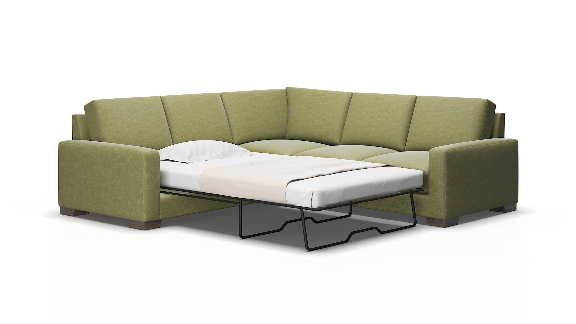 London Durham lime Sectional sleeper Espresso Legs  2