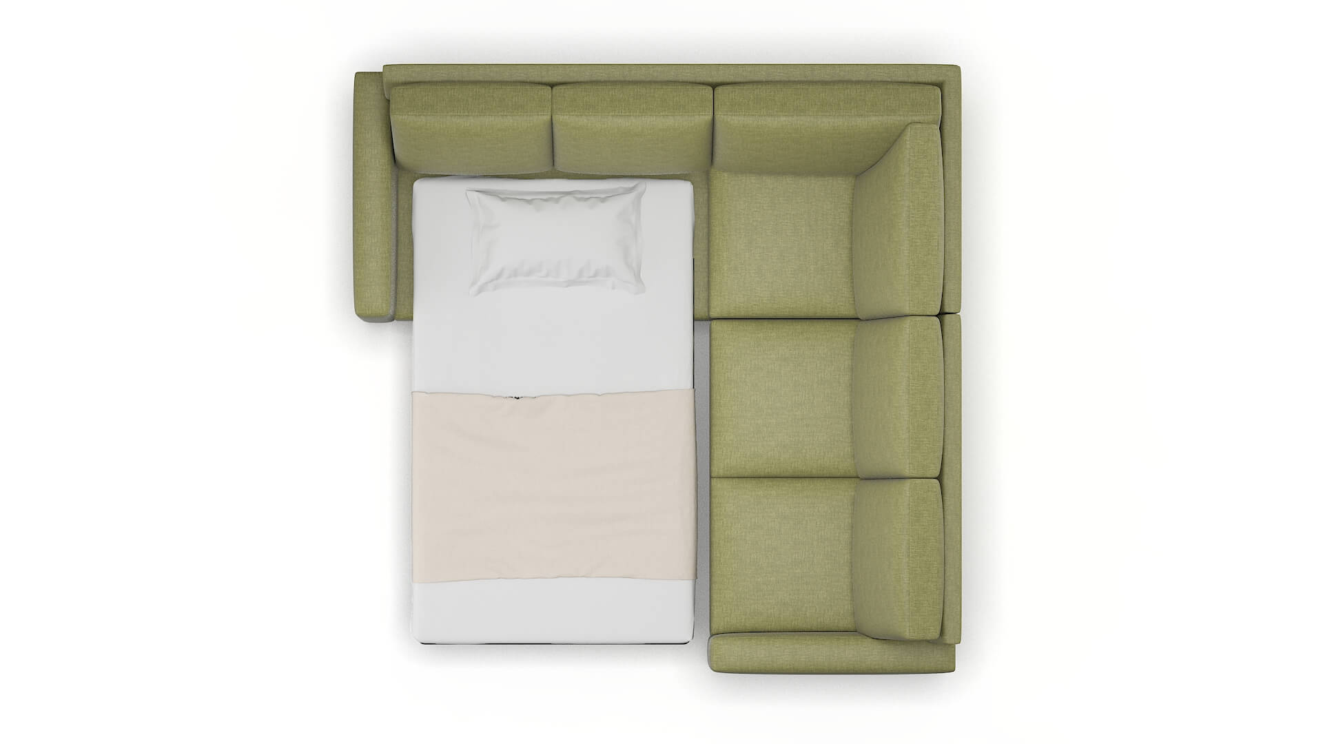 London Durham Lime Sectional Sleeper Espresso legs 3