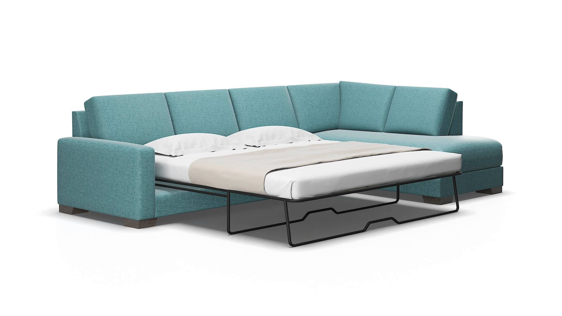 London Elliot Teal Panel Sleeper espresso legs 2