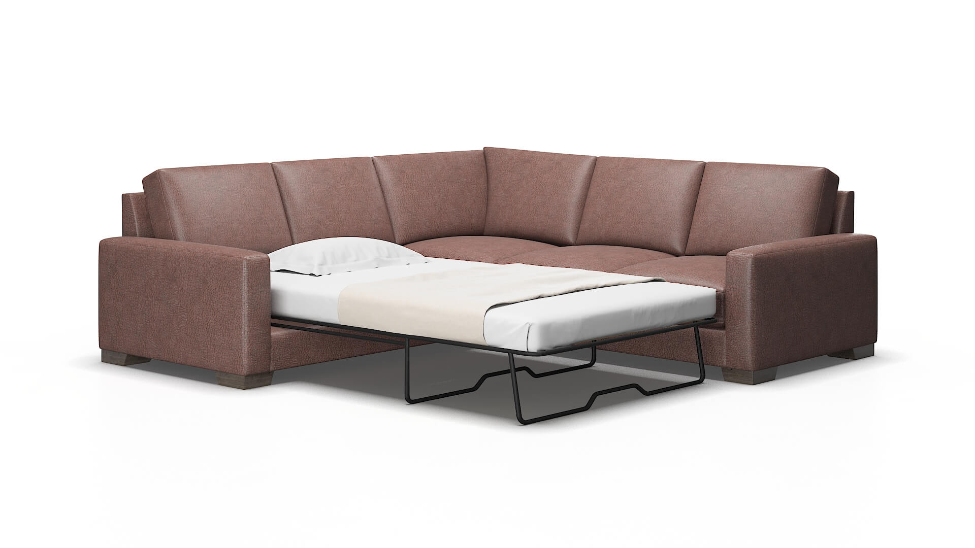 London Ford brown Sectional sleeper Espresso Legs  2