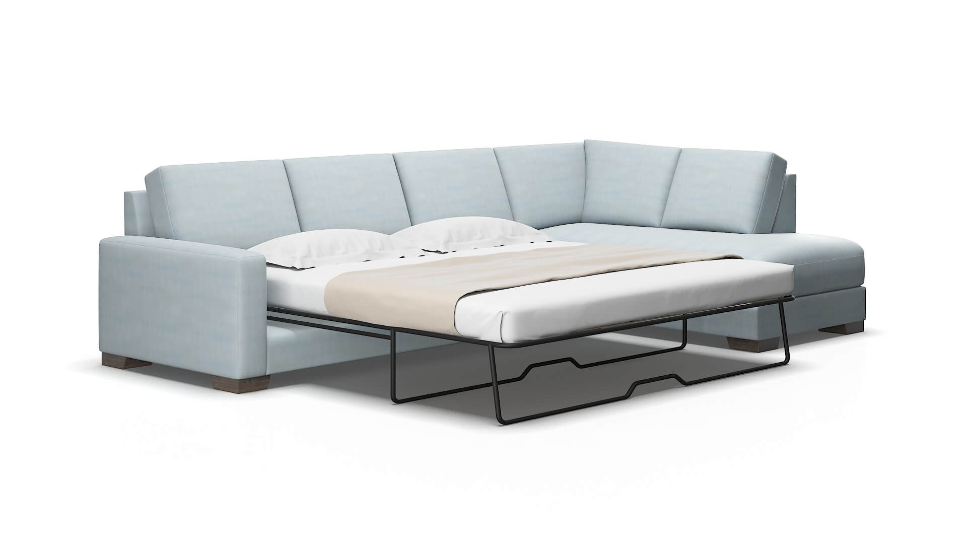 London Hathaway aqua Panel sleeper Espresso Legs  2