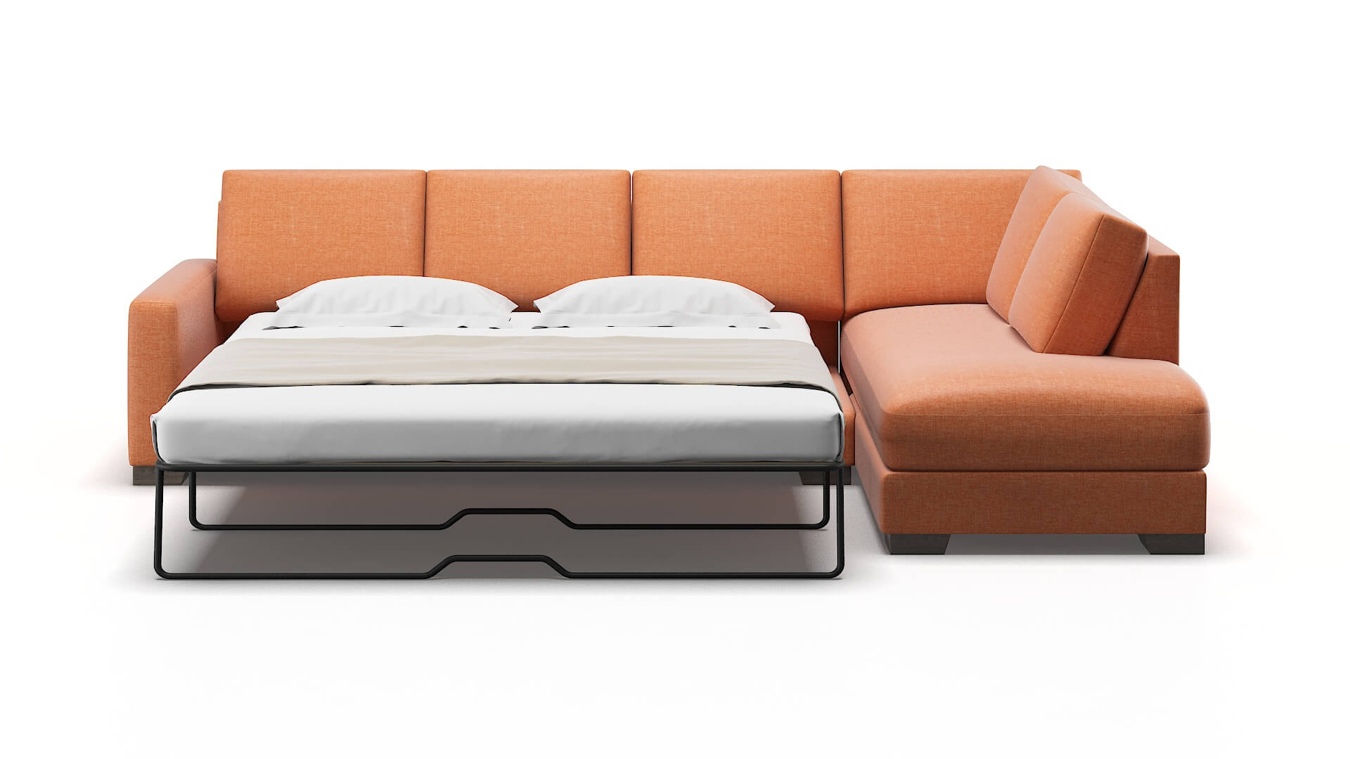 London Hepburn Appricot Panel Sleeper Espresso legs 1