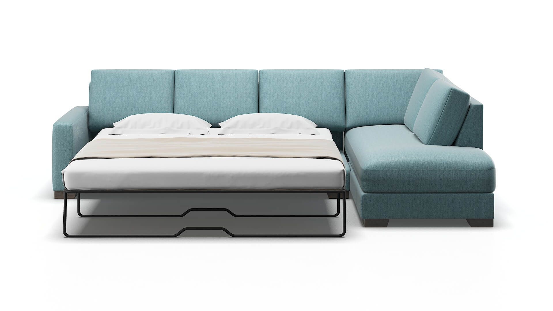 London Insight Peacock Panel Sleeper Espresso legs 1