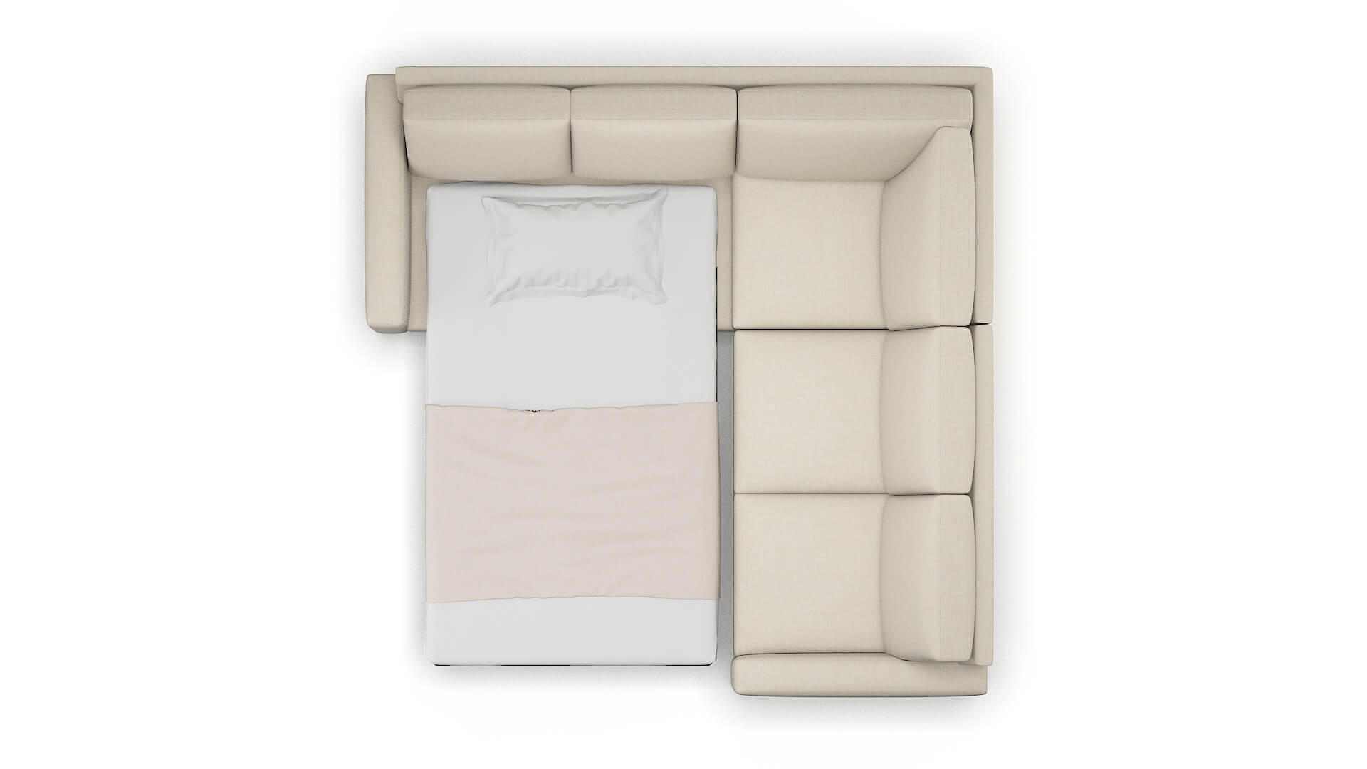 London Keylargo Almond Sectional Sleeper Espresso legs 3