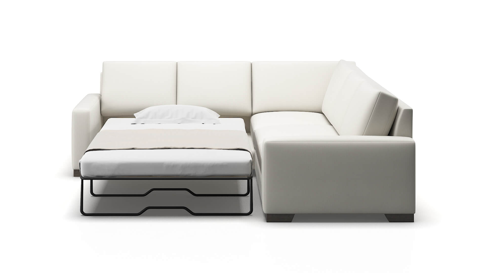 London Keylargo Oatmeal Sectional Sleeper Espresso legs 1