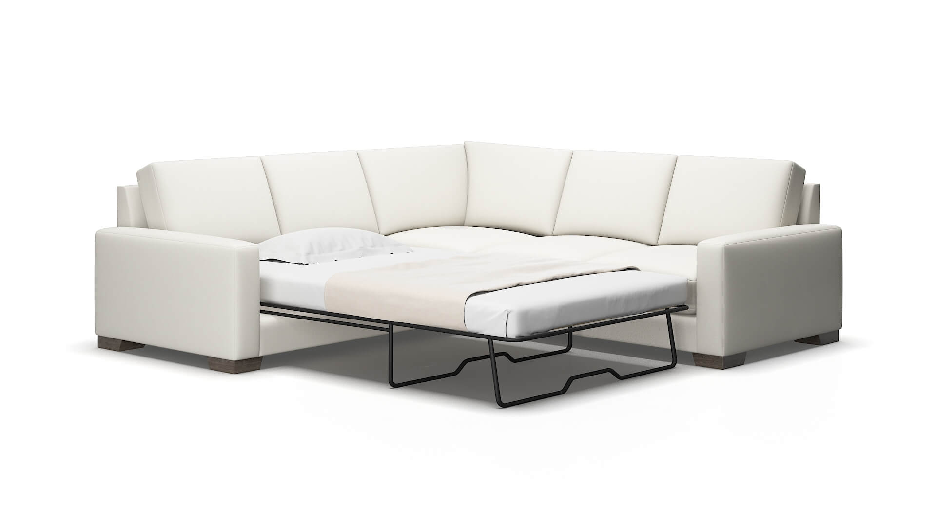 London Keylargo oatmeal Sectional sleeper Espresso Legs  2