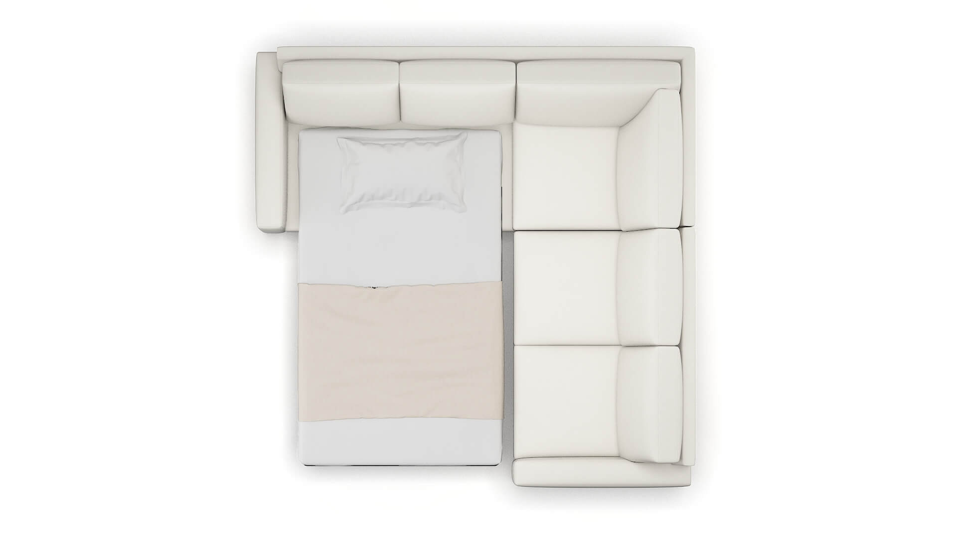 London Keylargo Oatmeal Sectional Sleeper Espresso legs 3