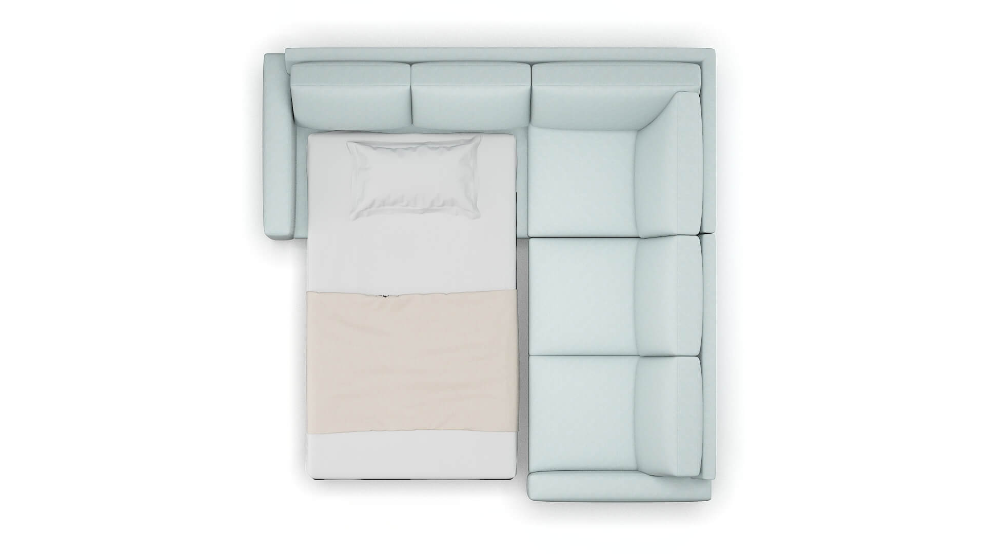 London Leslie Robins_egg Sectional Sleeper Espresso legs 3