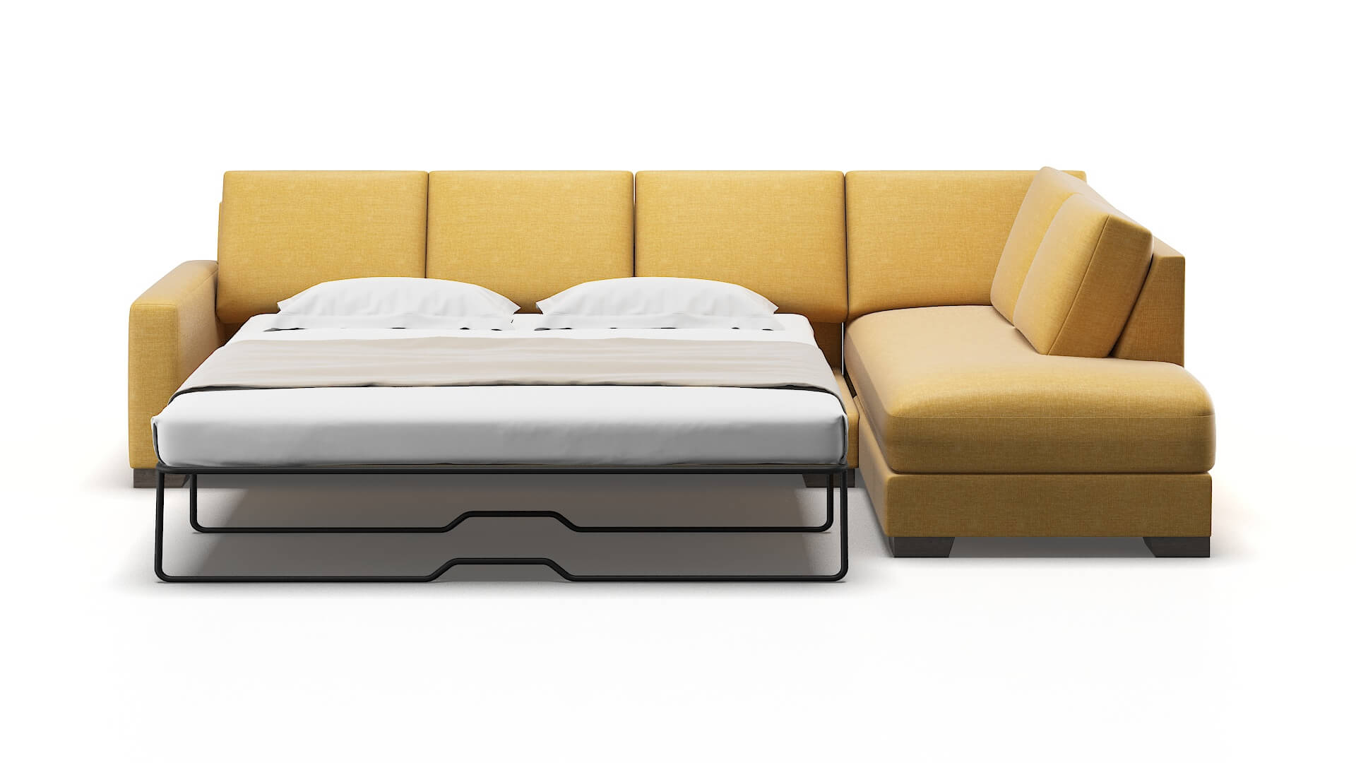 London Leslie Saffron Panel Sleeper Espresso legs 1
