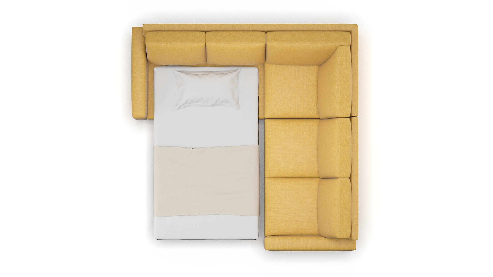 London Leslie Saffron Sectional Sleeper Espresso legs 3