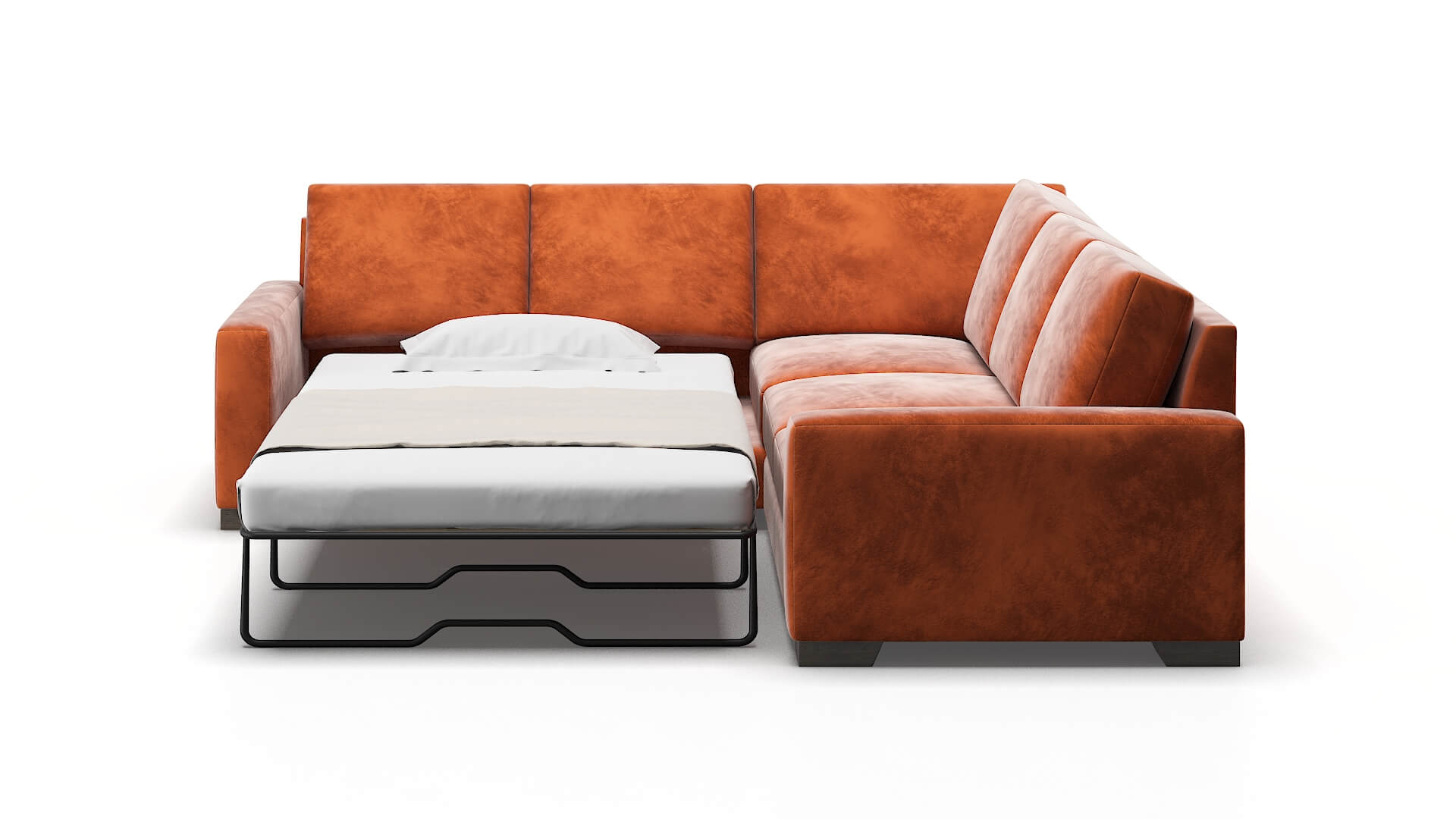 London Loft Copper Sectional Sleeper Espresso legs 1