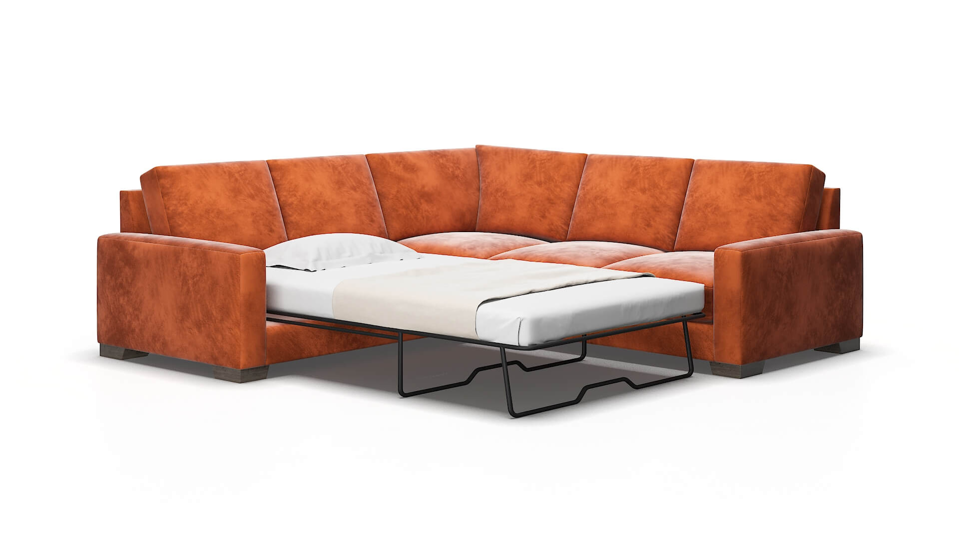 London Loft Copper Sectional Sleeper Espresso legs 2