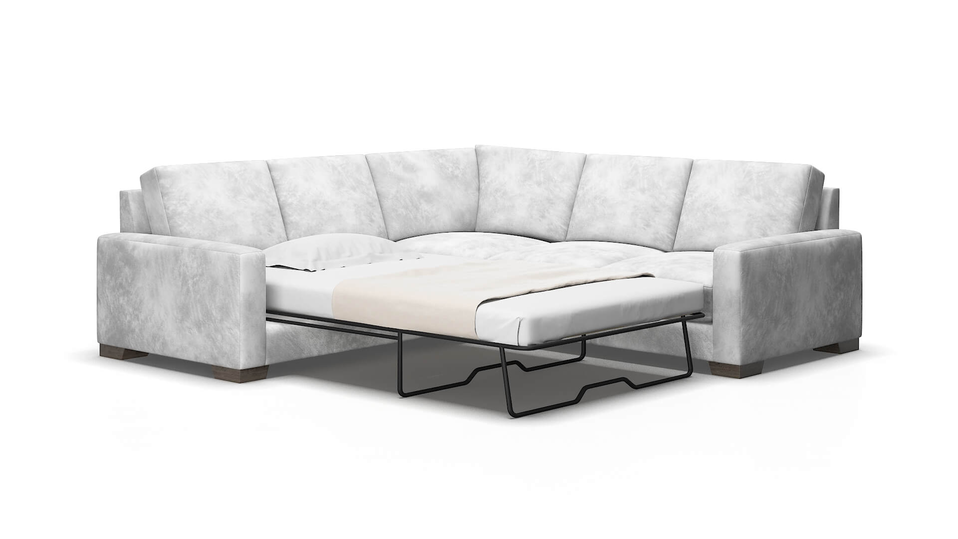 London Loft Snowfall Sectional Sleeper Espresso legs 2