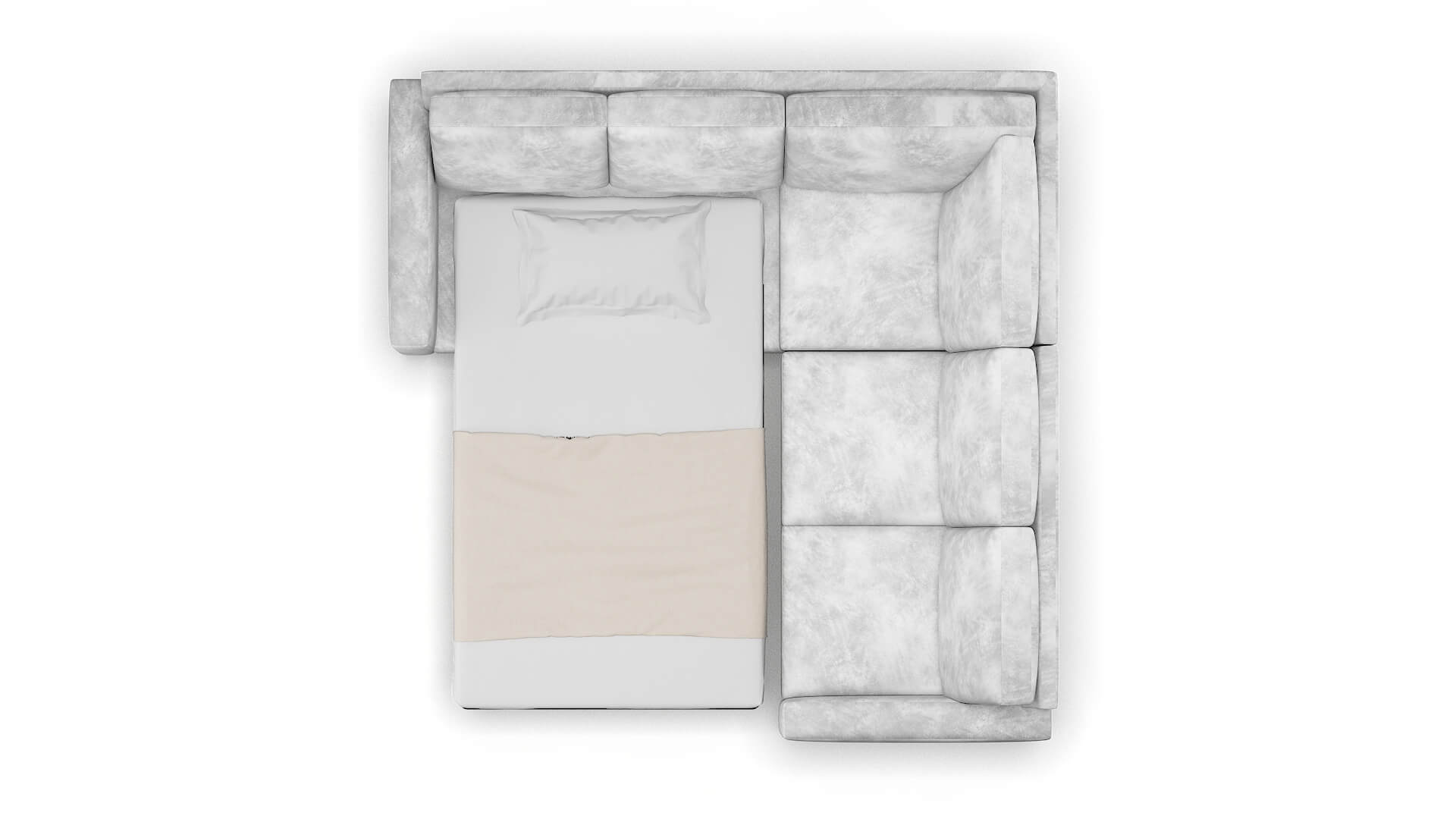 London Loft Snowfall Sectional Sleeper Espresso legs 3