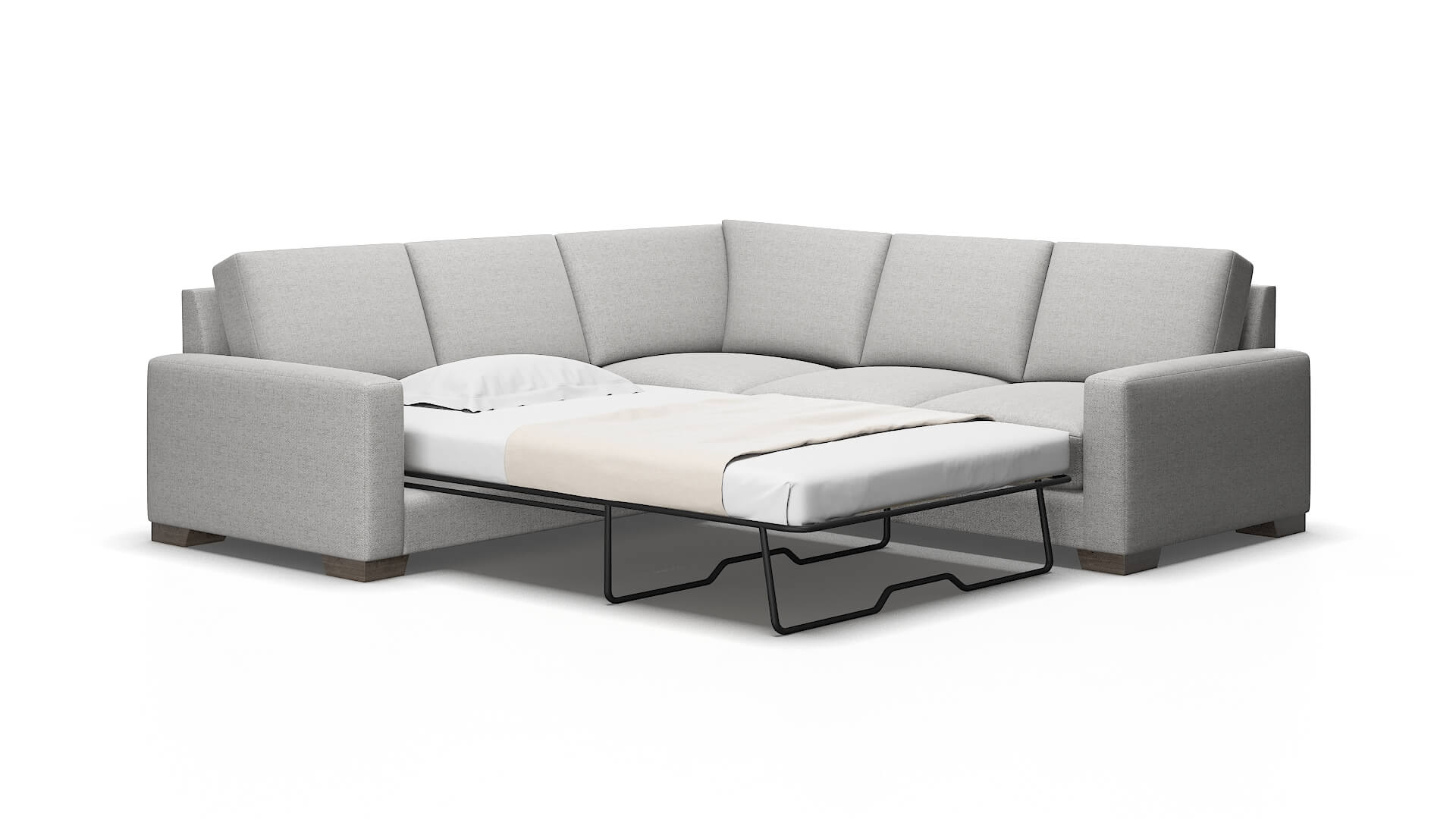London Malibu dove Sectional sleeper Espresso Legs  2
