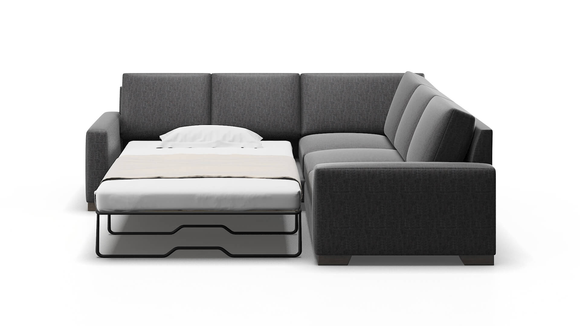 London Marcy Baltic Sectional Sleeper Espresso legs 1