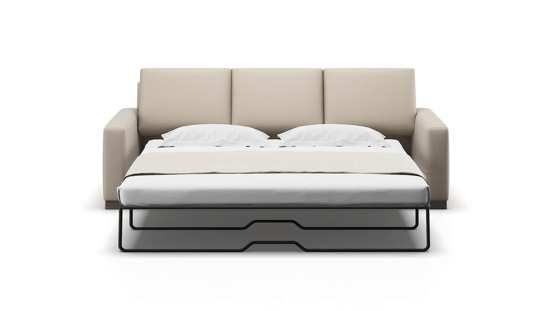 London Naples Almond Sofa Sleeper Espresso legs 1