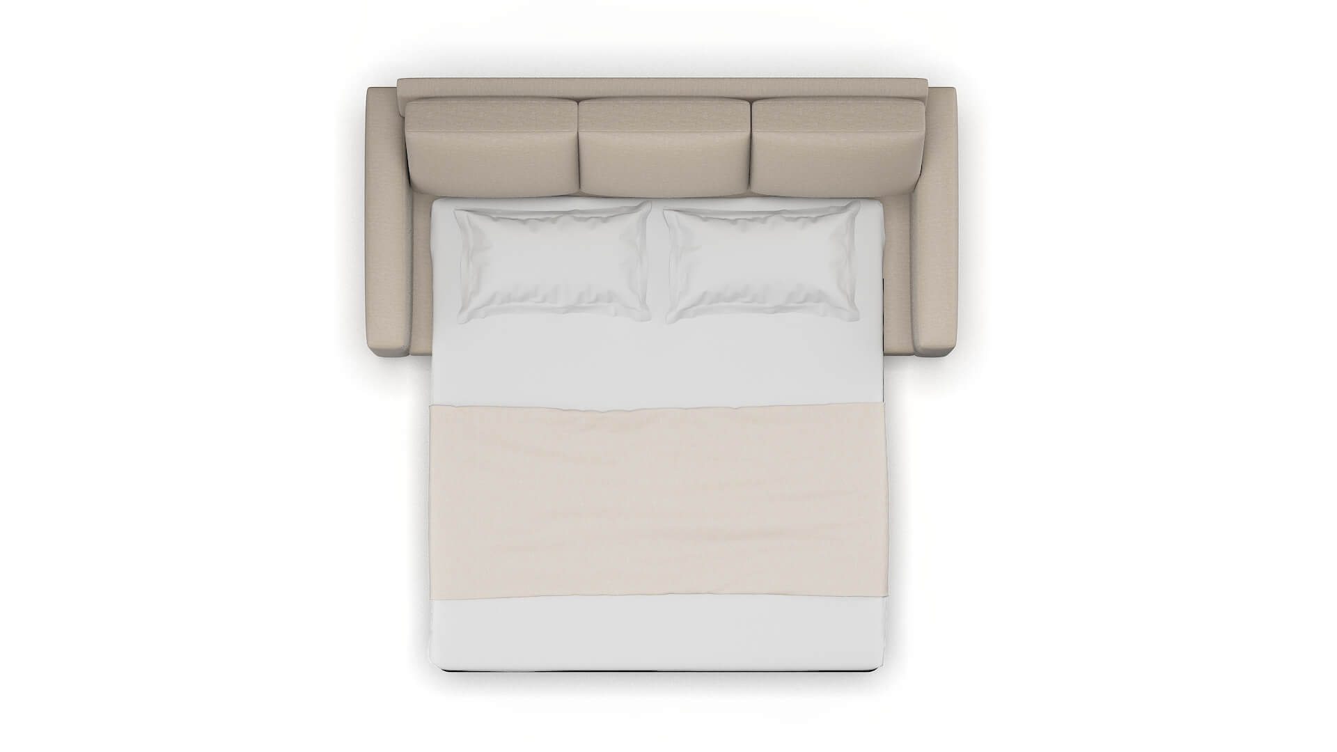 London Naples Almond Sofa Sleeper Espresso legs 3