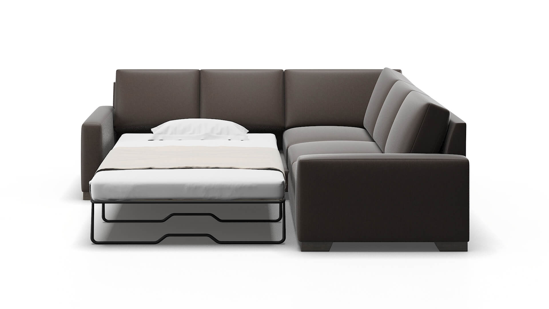 London Naples Graphite Sectional Sleeper Espresso legs 1