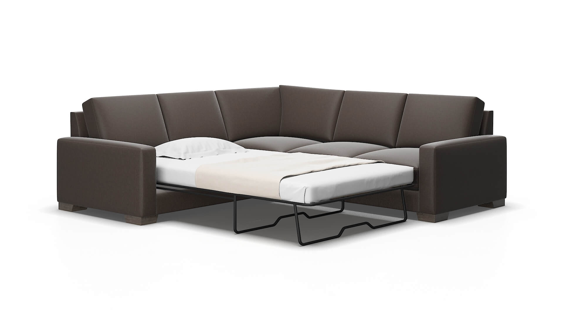 London Naples graphite Sectional sleeper Espresso Legs  2