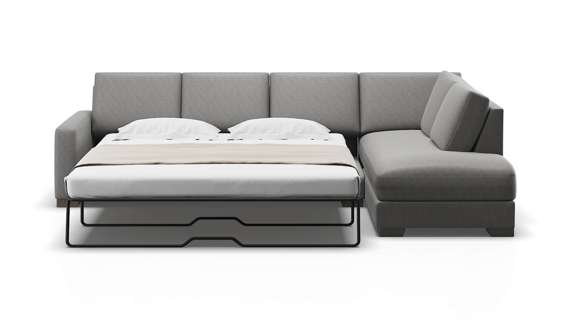 London Noble Smoke Panel Sleeper Espresso legs 1