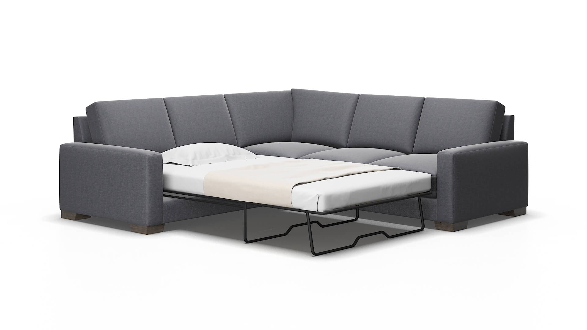 London Notion Graphite Sectional Sleeper Espresso legs 2