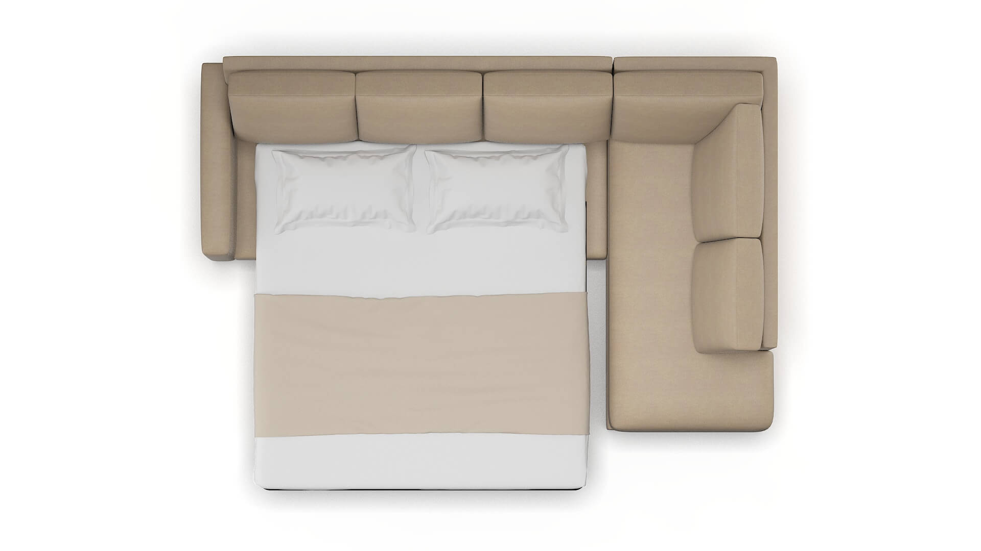 London Oakley Taupe Panel Sleeper Espresso legs 3