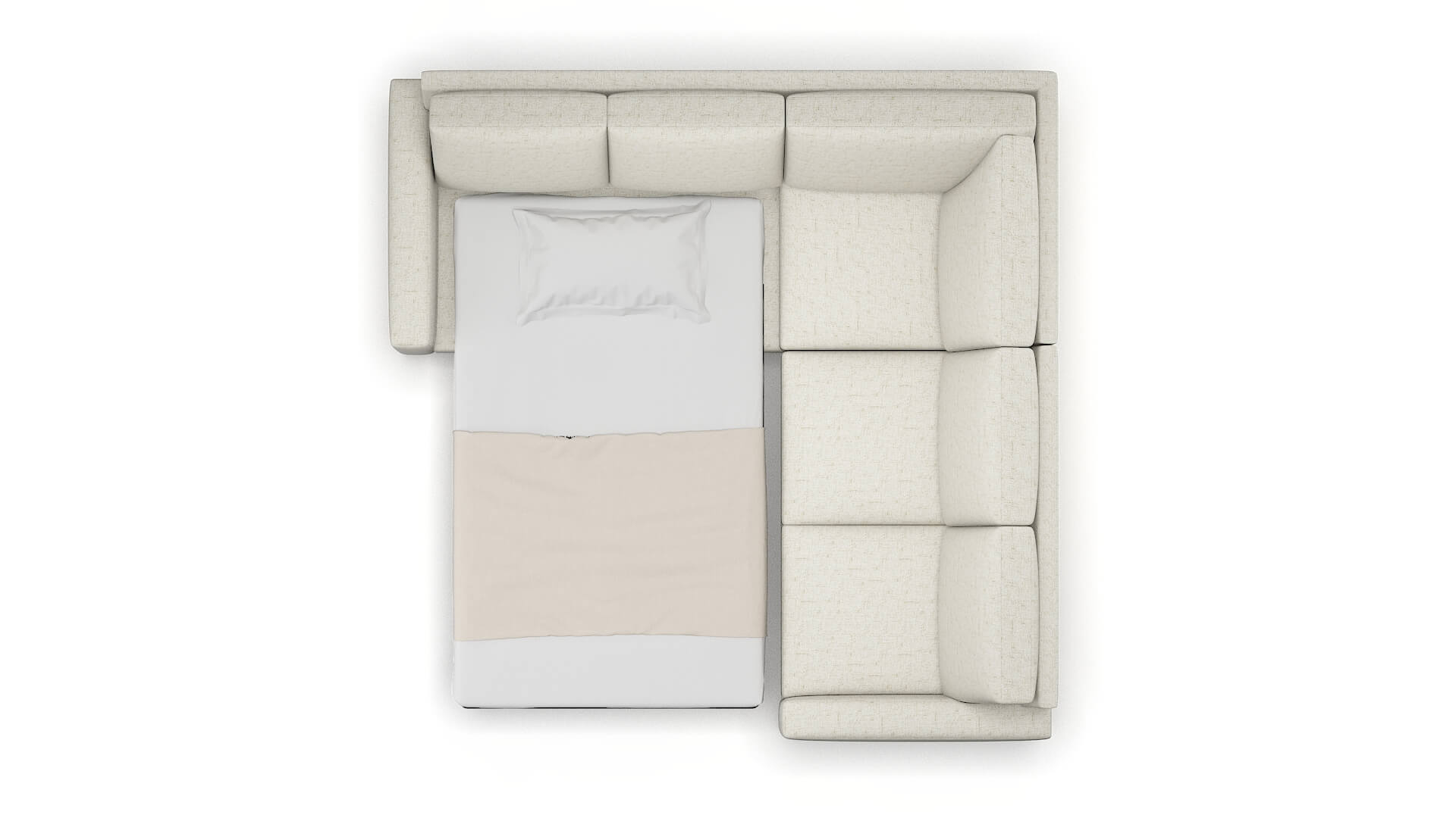 London Oceanside Birch Sectional Sleeper Espresso legs 3