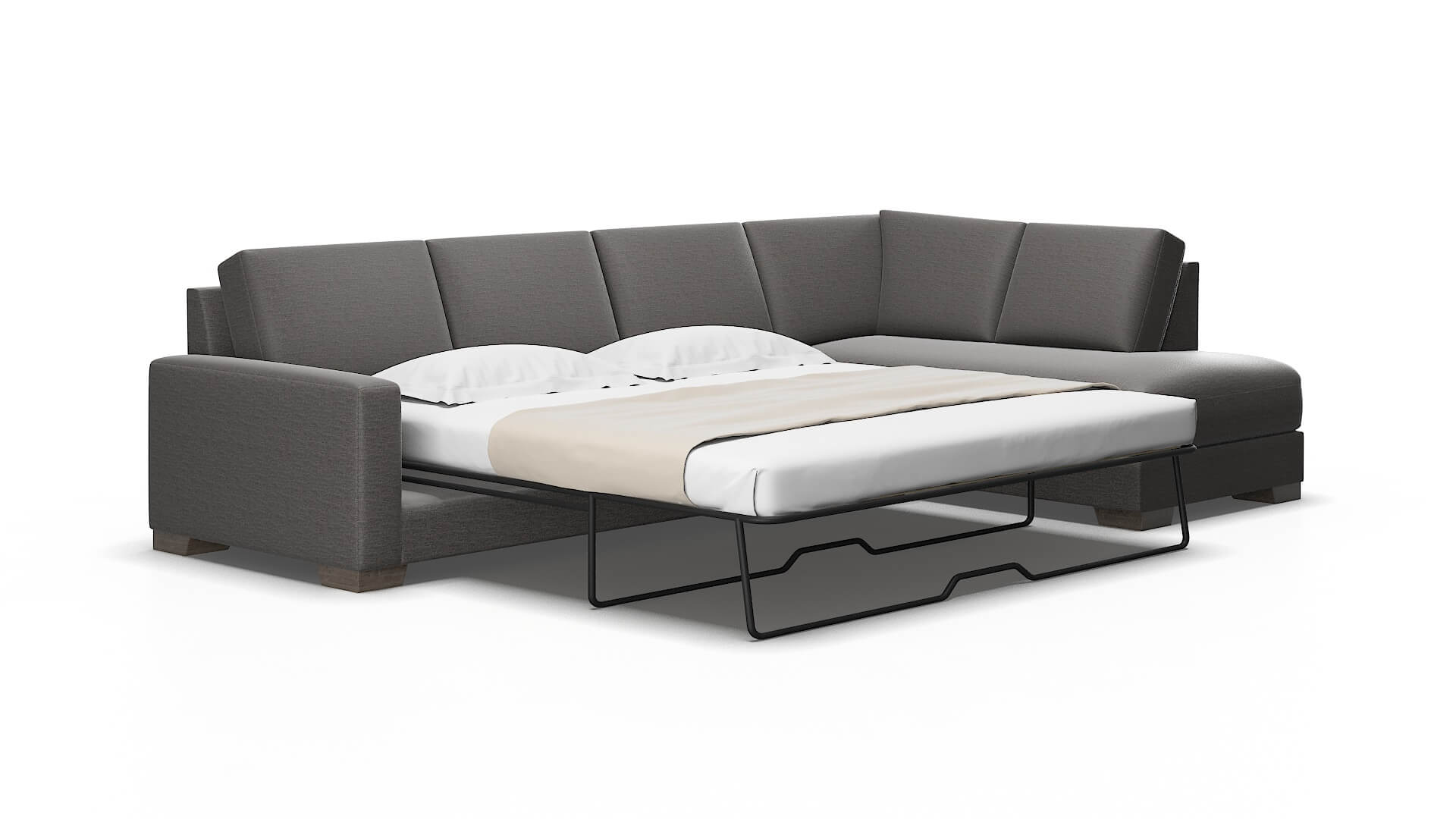 London Oscar charcoal Panel sleeper Espresso Legs  2