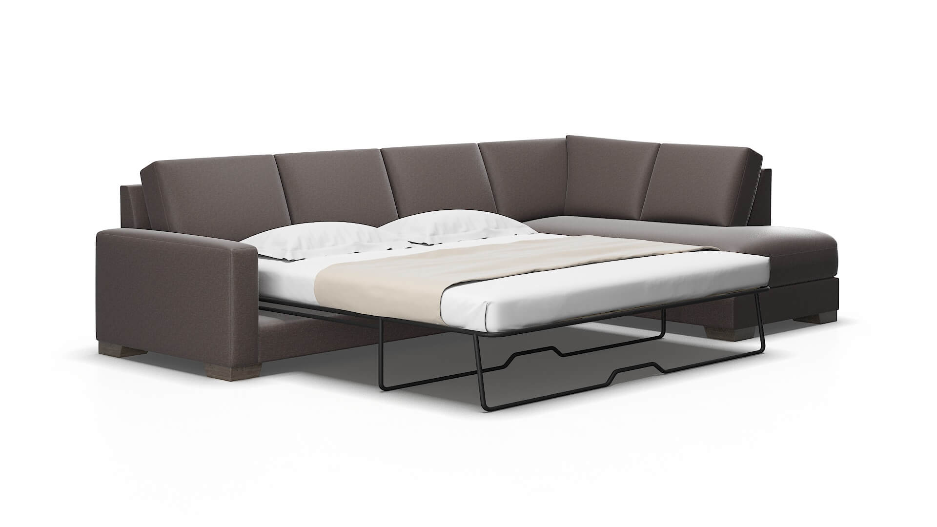 London Oscar Chocolate Panel Sleeper Espresso legs 2