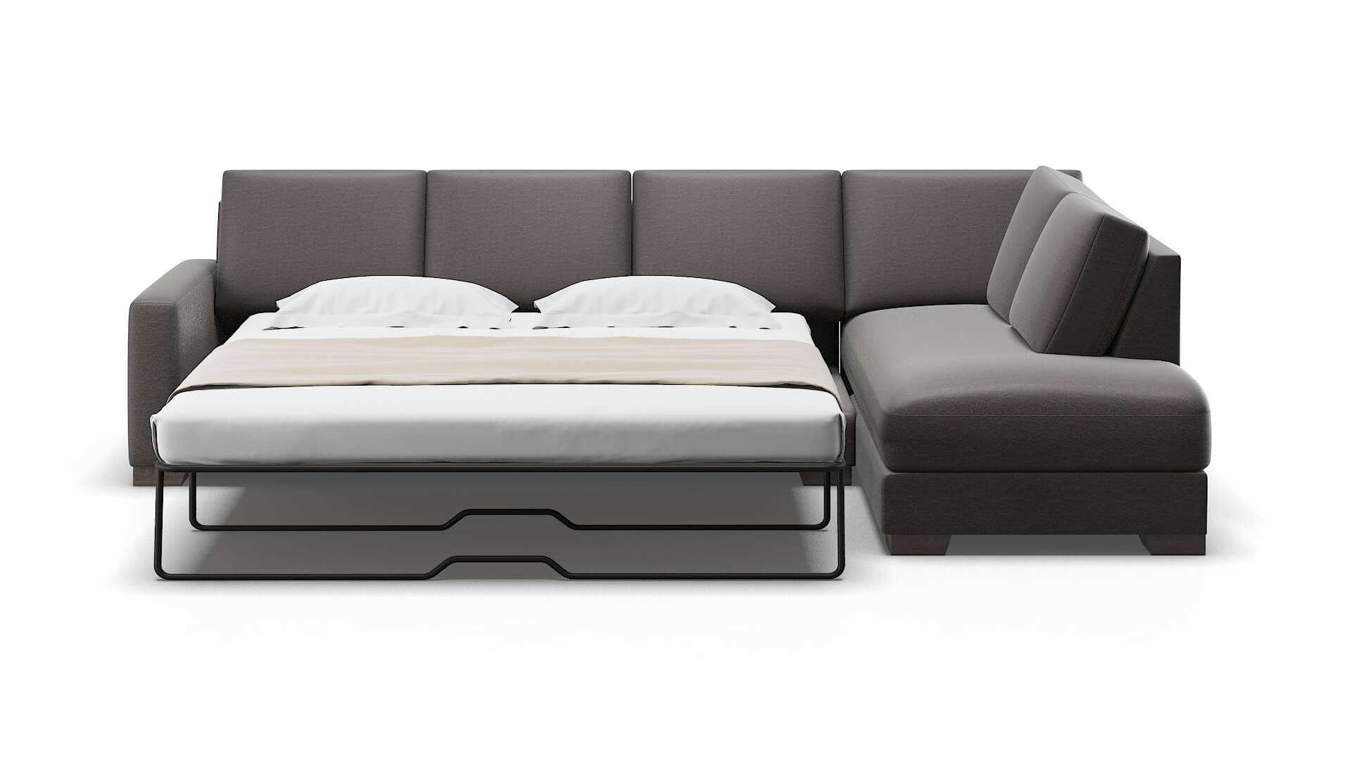 London Oscar Grey Panel Sleeper Espresso legs 1