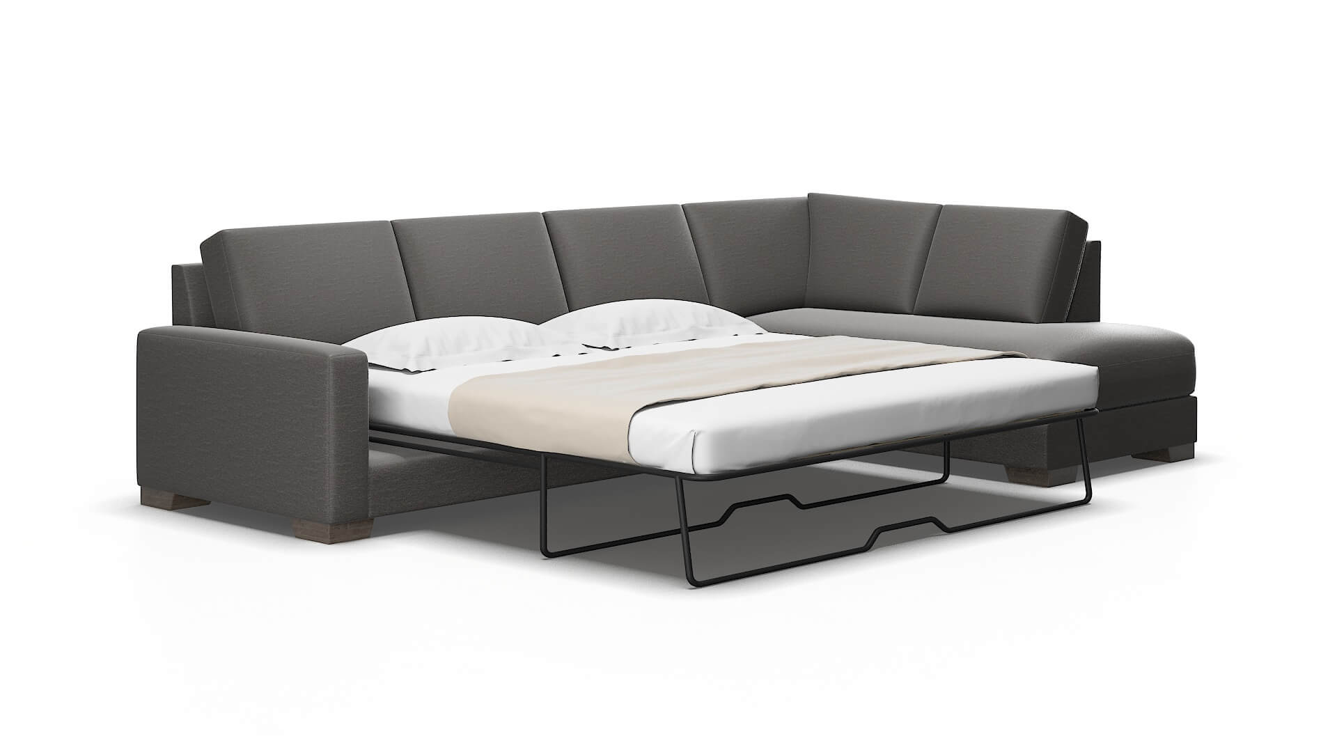 London Oscar grey Panel sleeper Espresso Legs  2