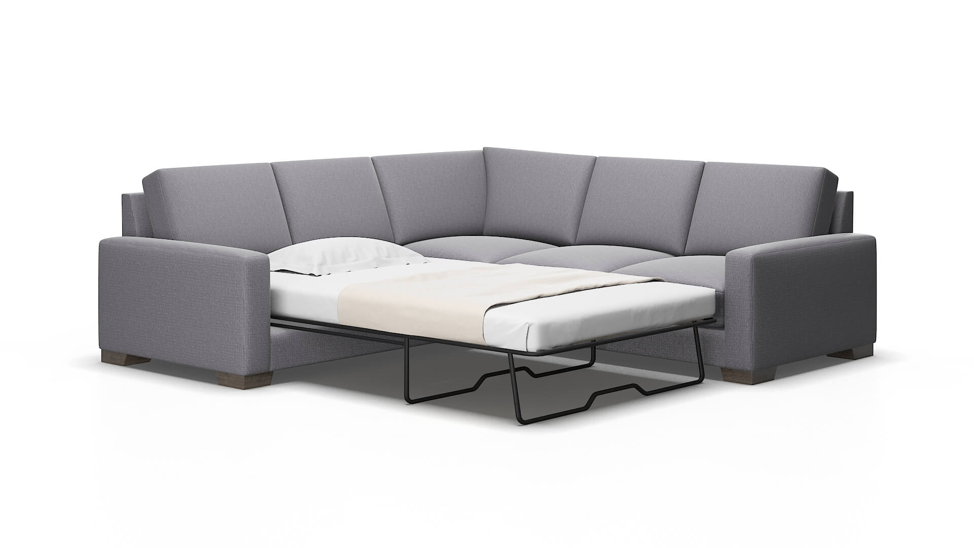 London Parker ash Sectional sleeper Espresso Legs  2