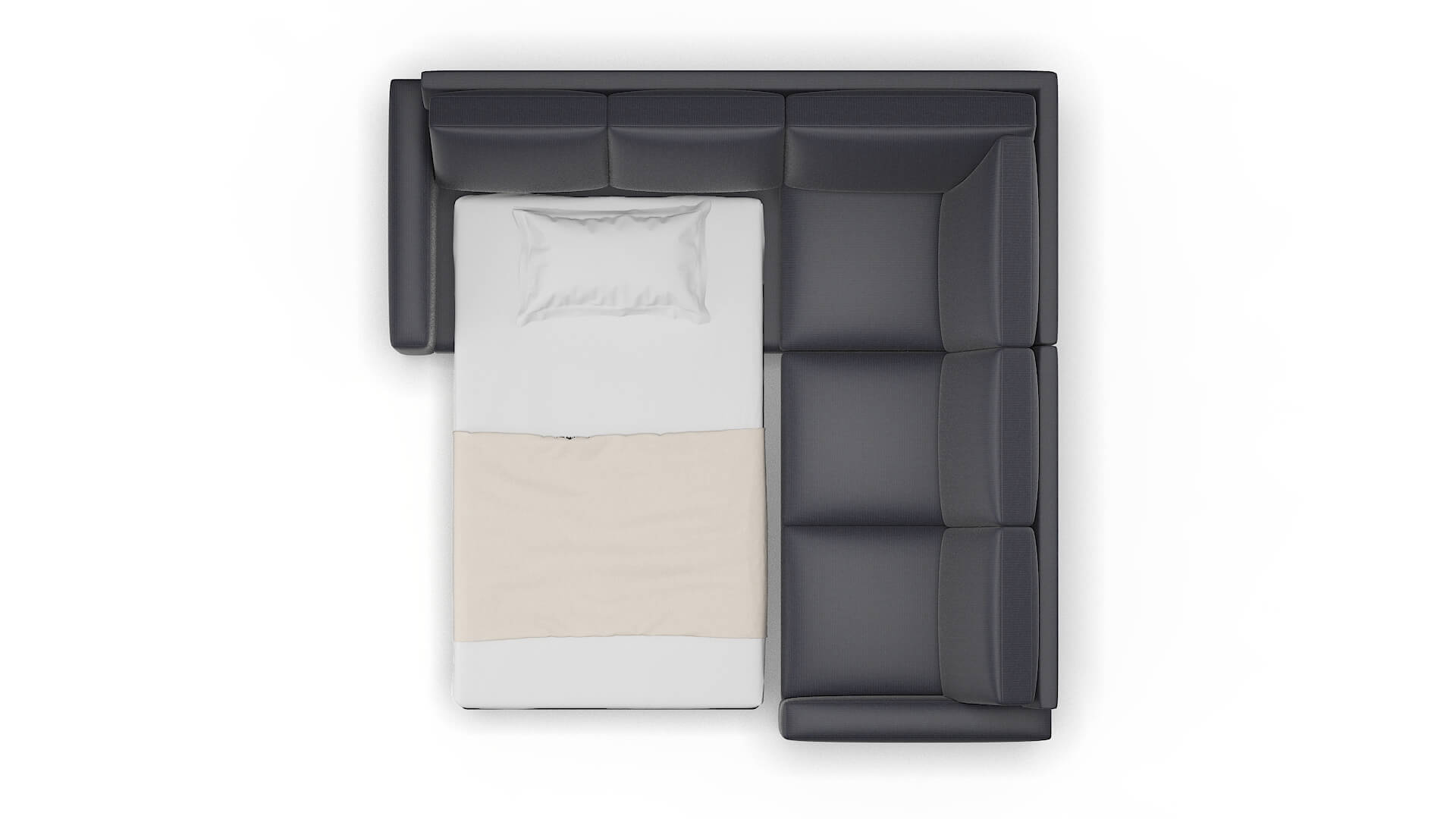 London Parker Midnight Sectional Sleeper Espresso legs 3